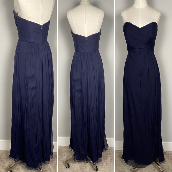 SOLD-Amsale Blue Bridesmaids Dress; Size 8; Style G629C - Picture 3 of 15